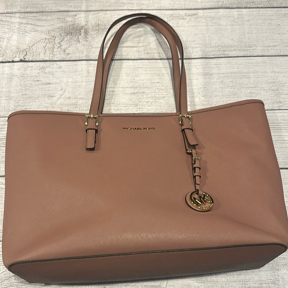 MICHAEL Michael Kors Blush Pink Tote with Gold Hardware
